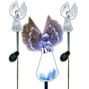 Fiber Angel Wing LED Light garden decoration solar stake