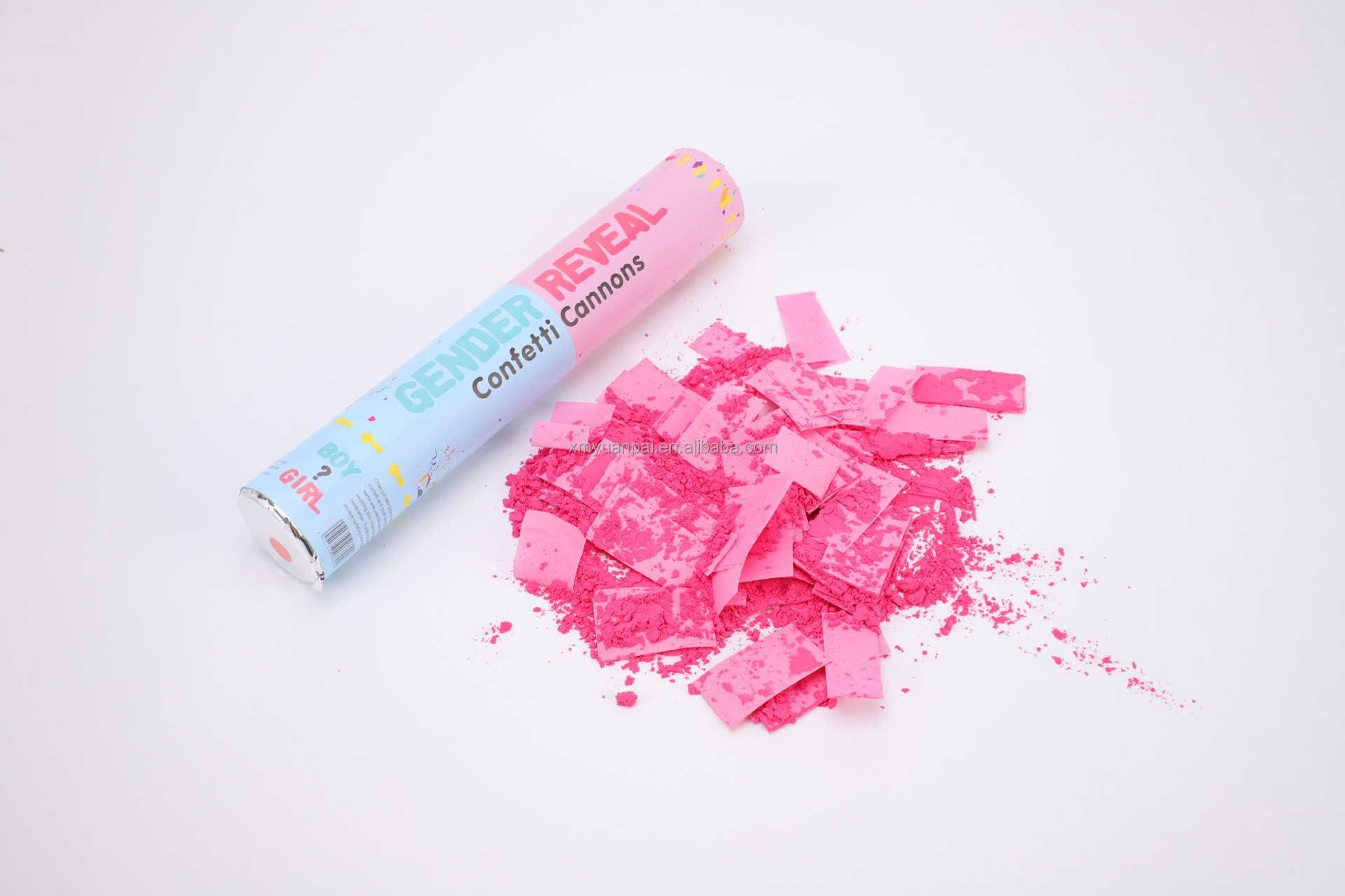 Boy or Girl Gender Reveal Powder Poppers Blue Pink Biodegradable Powder Confetti Cannon Baby Gender Reveal Party Supplies