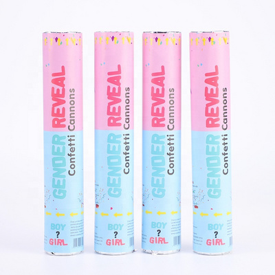 Boy or Girl Gender Reveal Powder Poppers Blue Pink Biodegradable Powder Confetti Cannon Baby Gender Reveal Party Supplies