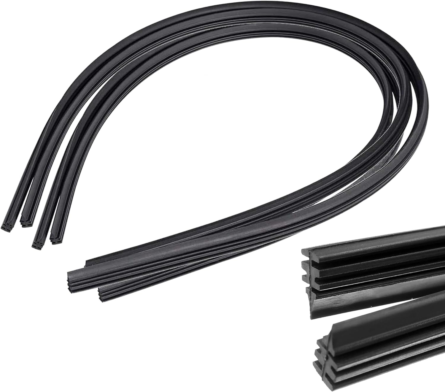 SPOTLESS Rubber Bracketless Wiper Blade Refill 7mm Front Window Windshield Windscreen Frameless Wiper Refills