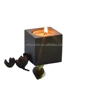 China Factory Candle Vessel Rubber Cement Pot Planter Flower Cement Concrete Mold For Candle holder Making