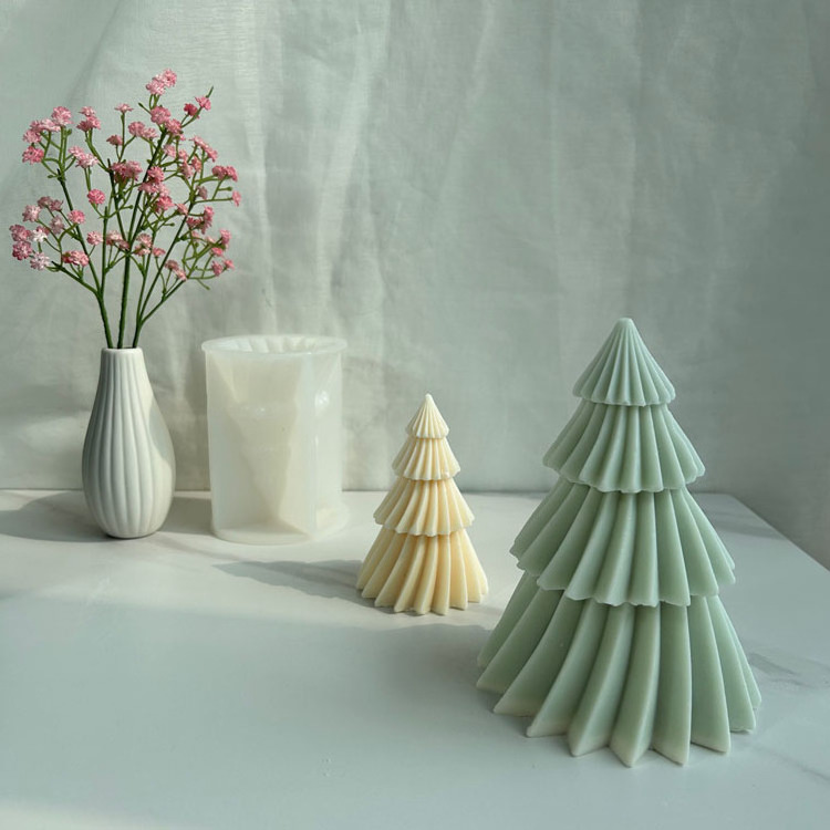 Luxury fashion design rotating Christmas tree candle mold for handmade scented candle making