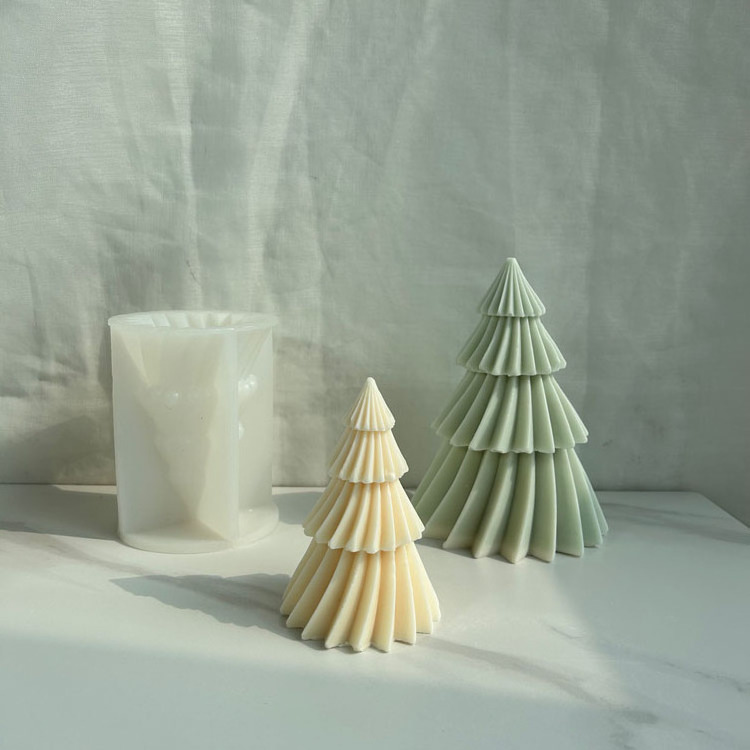 Luxury fashion design rotating Christmas tree candle mold for handmade scented candle making