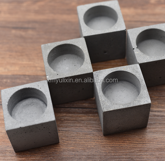 China Factory Candle Vessel Rubber Cement Pot Planter Flower Cement Concrete Mold For Candle holder Making