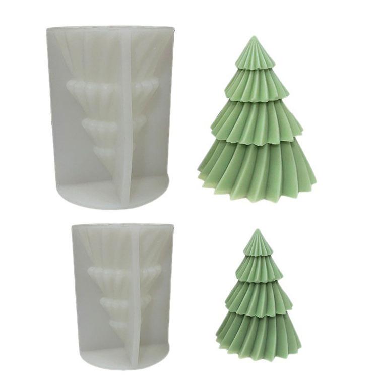 Luxury fashion design rotating Christmas tree candle mold for handmade scented candle making