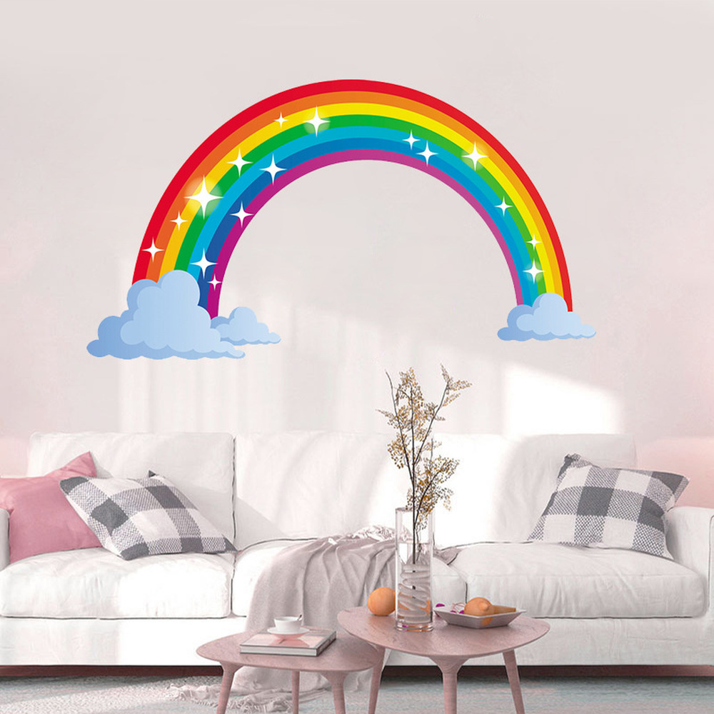 Wholesale DIY Decorative Rainbow dots wall sticker children room decoration sticker removable wall decal