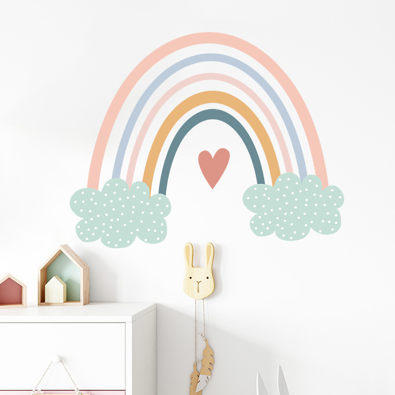 Wholesale Custom Logo Wall Stickers 3d Home Decoration Rainbow Children Room Wall Stickers