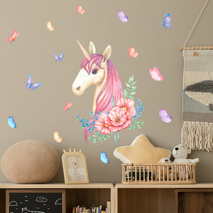 Hot Selling Self Adhesive Cartoon Stickers Baby Kids Bedroom Home Decor Color Rainbow Wall Stickers Decal