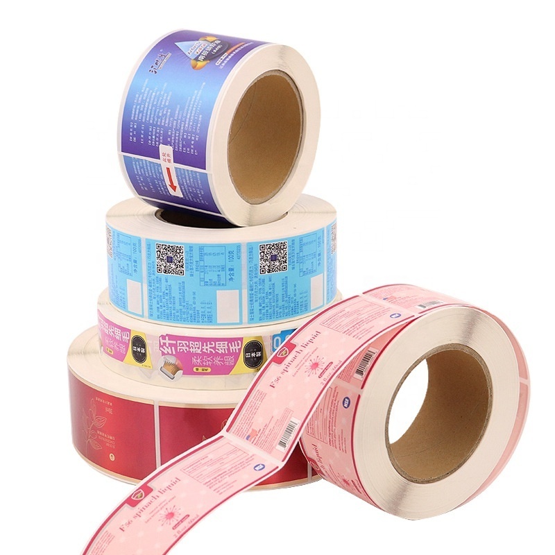 Custom production design Round logo Roll Gum food Adhesive Stamping Sticker Labels