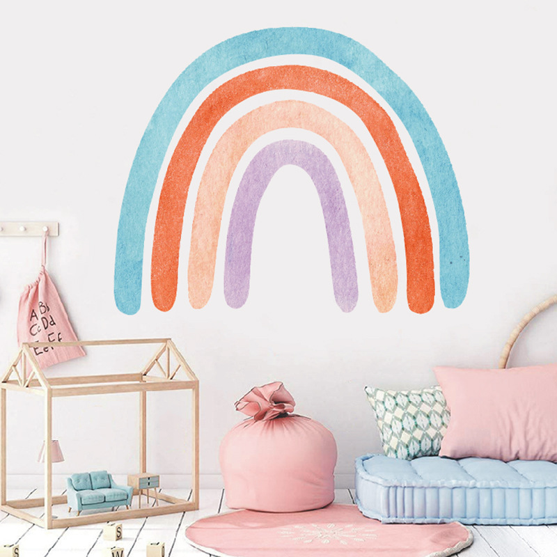 Colorful Rainbow Wall Decal Promotional Self-adhesive Removable Custom Wall Decals Wall Stickers For Nursery Kids Room