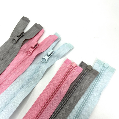 High quality 3# reverse nylon zipper for clothes open end jacket spiral zipper separating reversible nylon zipper