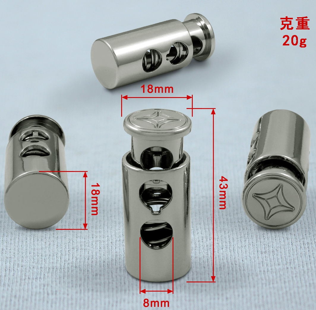 Hot sale For Wholesale String Rope two holes cord metal stopper locks for accessories