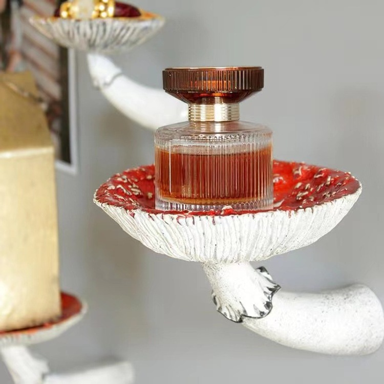 Mushroom Hanging Shelf Resin Wall Floating Shelf Mushroom Shape Home Decor Ornaments For Wall Hanging Shelves