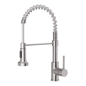 Kitchen Faucets Low Lead Commercial Solid Brass Single Handle Single Lever Pull Down Sprayer Spring Kitchen Sink Faucet