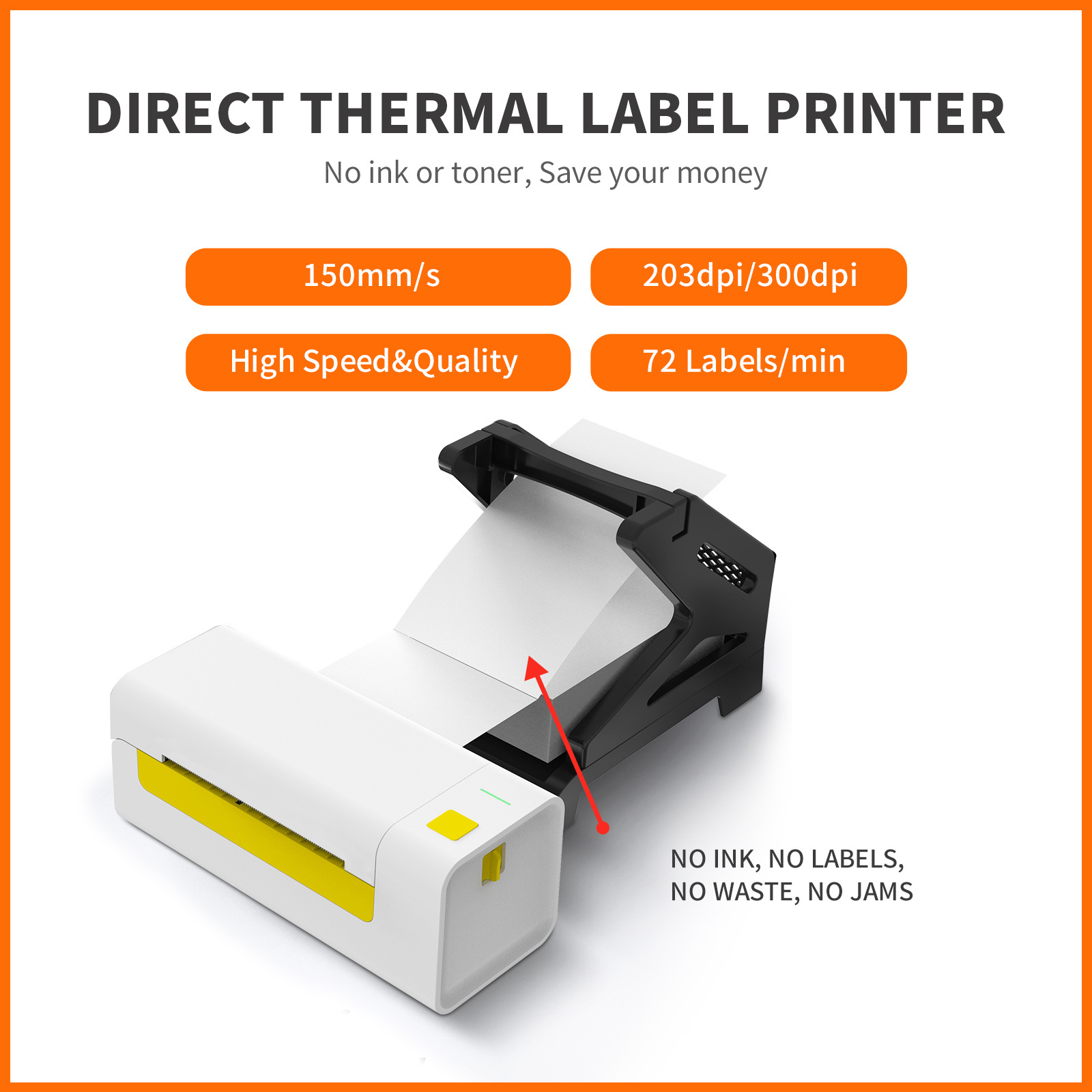 Y486 150mm/s fast printing 110 Mm 4 Inch Passport Photo Barcode Label Desktop Mini Thermal Label Printer