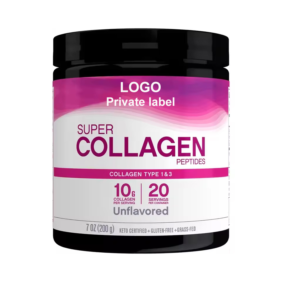 Custom Unflavored Collagen Peptide With ISO Certificated 100%Pure Peptide Collagen Powder For skin ,hair ,nail ,joint support