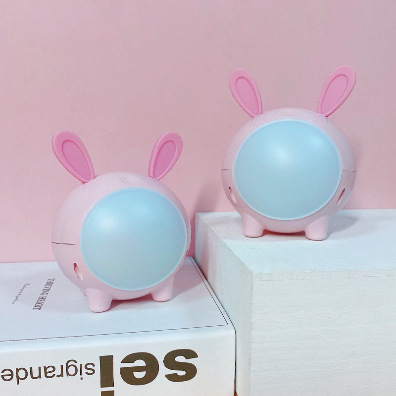 China manufacturer LED pink 3d molong rabbit battery operated pvc baby night light toy