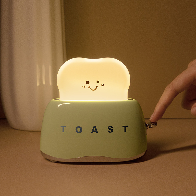 Bedside Night Lamp for LED Energy Saving Table Desk LED Lighting Decorative Light-up Toaster Lamps Toast Light