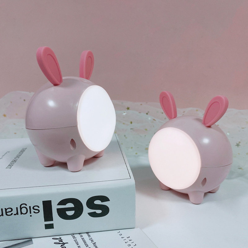 China manufacturer LED pink 3d molong rabbit battery operated pvc baby night light toy