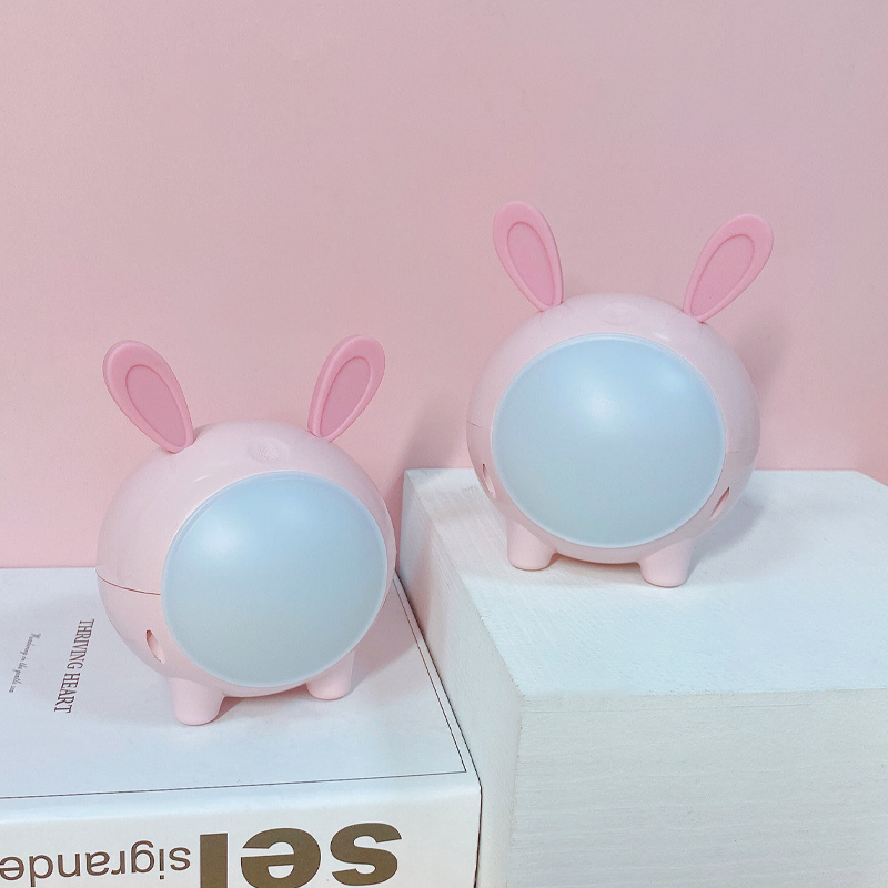 China manufacturer LED pink 3d molong rabbit battery operated pvc baby night light toy