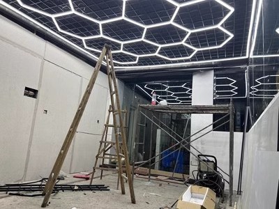 Hexagon Led Lamp Workshop Lights Popular Advertising One-step Connection Ceiling Wall Lighting