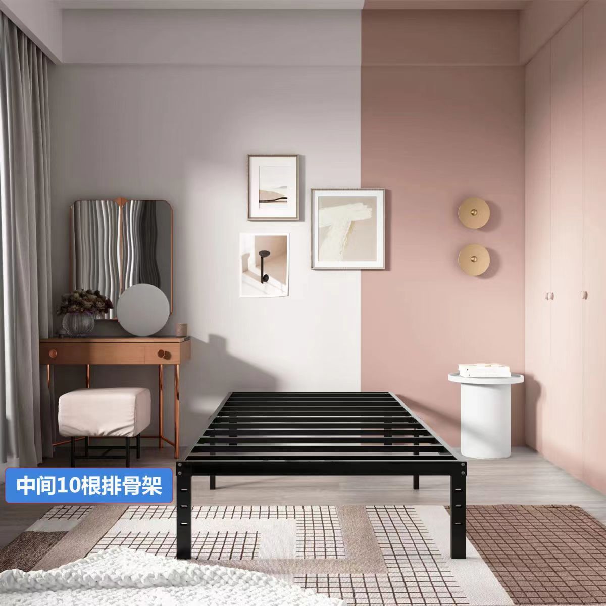 Company Queen Size Steel Double Bed 14 Inch Metal Platform Bed Frame Queen Bed Frame For Bedfrom