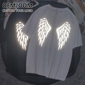 OEM Fashion Personalized 100% Cotton Plus Size Men's T-Shirt Custom Reflective  Printing T Shirt Over Sized T Shirt Men