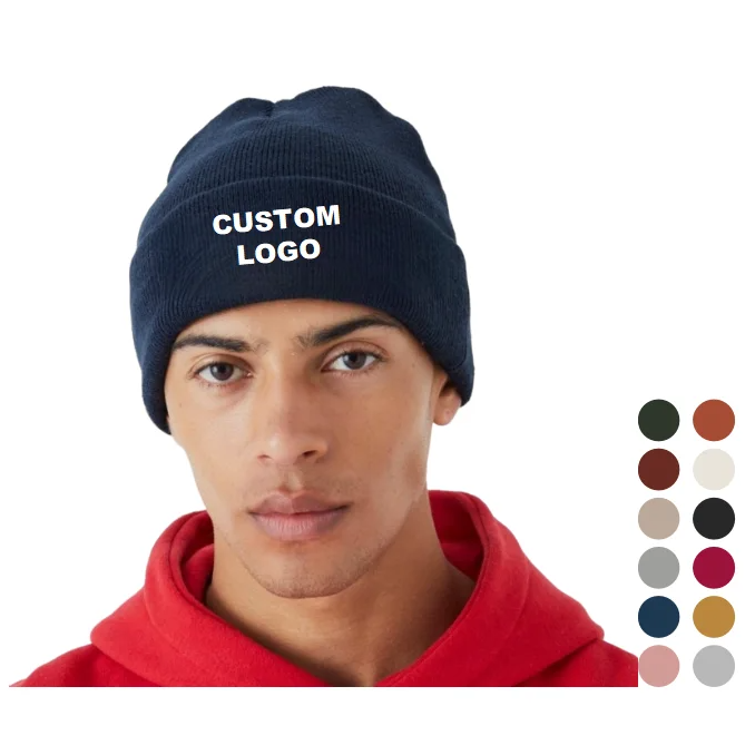 Wholesale Custom Beanie 100% Acrylic Your Own Embroidery Logo Fashion Knitted Beanie Hat Custom Winter Hat