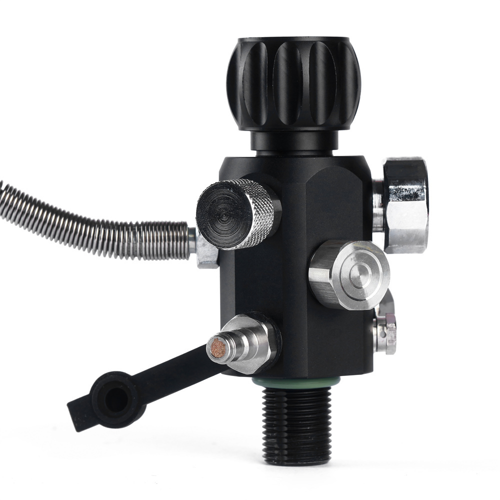 M18*1.5 Thread PCP Paintball Air Filling Station dual gauge pressure reducing charging valve with 20'' Hose