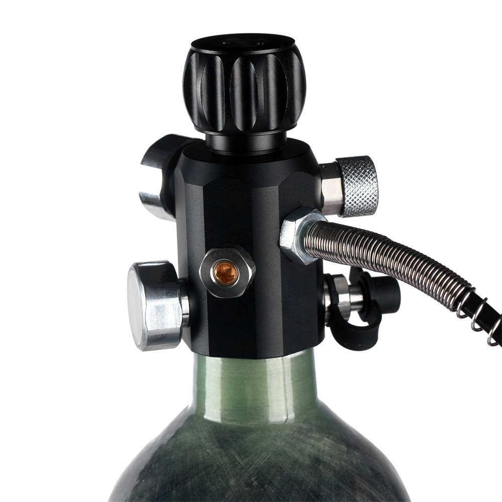 M18*1.5 Thread PCP Paintball Air Filling Station dual gauge pressure reducing charging valve with 20'' Hose