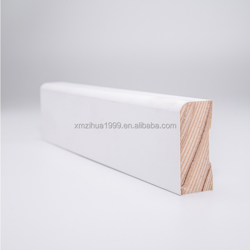 Primed Modern Baseboard Wooden Cornice Moulding Molding Baseboard Skirting Board Door Jamb Trim Profile