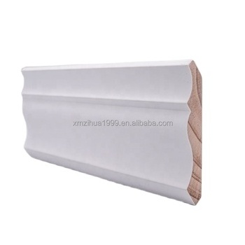 Customized White Primed Wood Cornice Moulding Molding Wall Floor Joints Door Jamb Ceiling Morden Baseboard