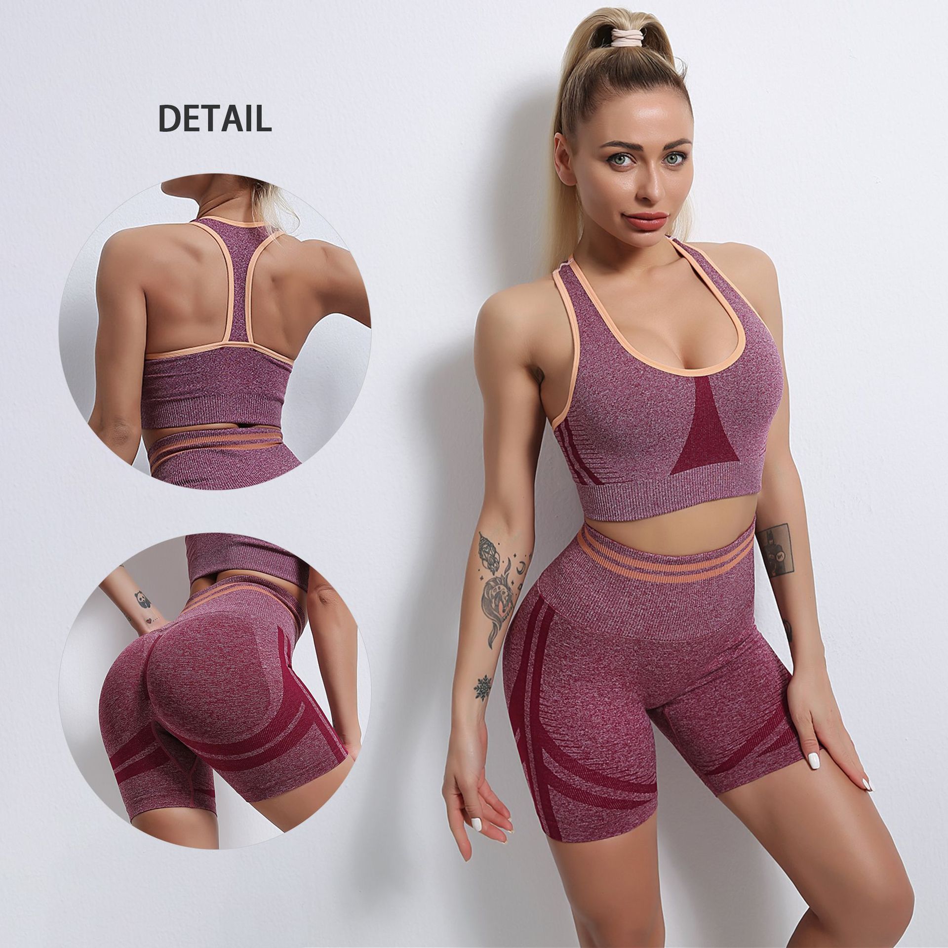 High Waisted Seamless Clothes Shorts Pants Gym shorts Fitness Butt Lift Tight Clothing  Yoga shorts For Woman