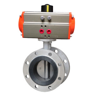 Solenoid Coil Remote Control Pneumatic Stainless Steel Epdm Flange Butterfly Valve