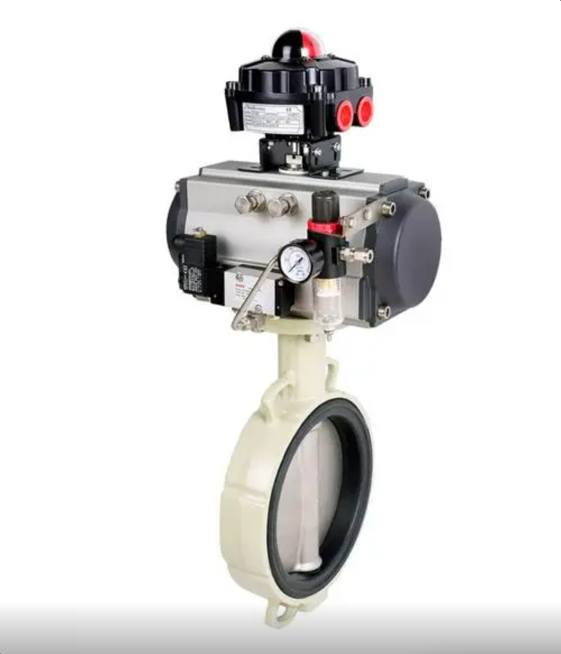 Solenoid Coil Remote Control Pneumatic Stainless Steel Epdm Flange Butterfly Valve