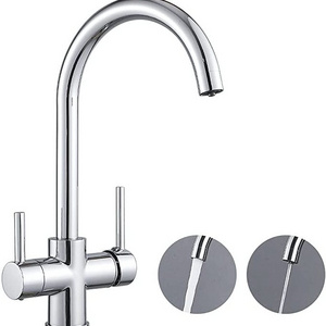 Three Way Kitchen Mixer Faucet With Filtered Drinking Water Outlet Three In One Sink Faucet