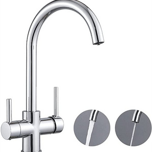 4 functions chromed brass cold and boiling drinking water kitchen faucet