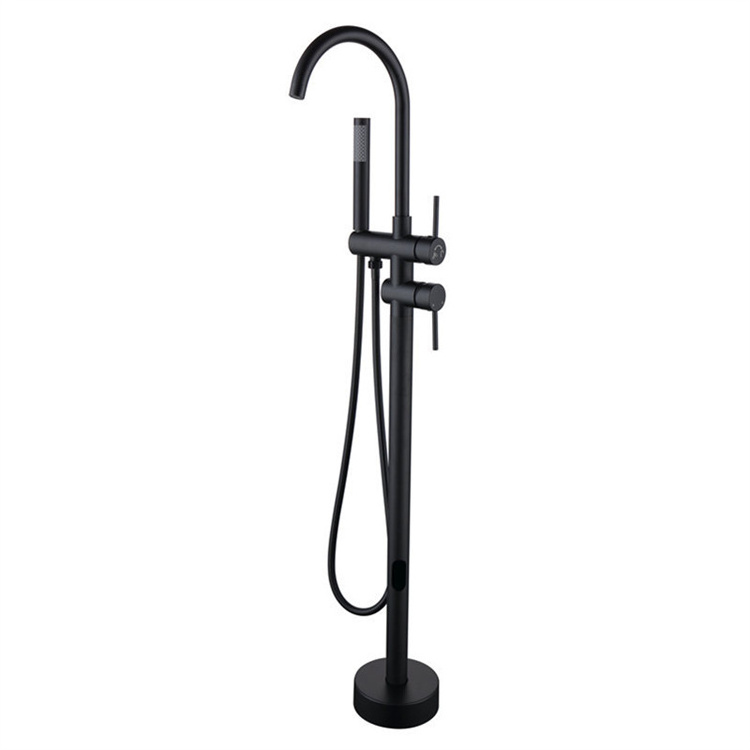 Golden Watermark Antique Shower Set With Floor Standing Bath Tub Faucet