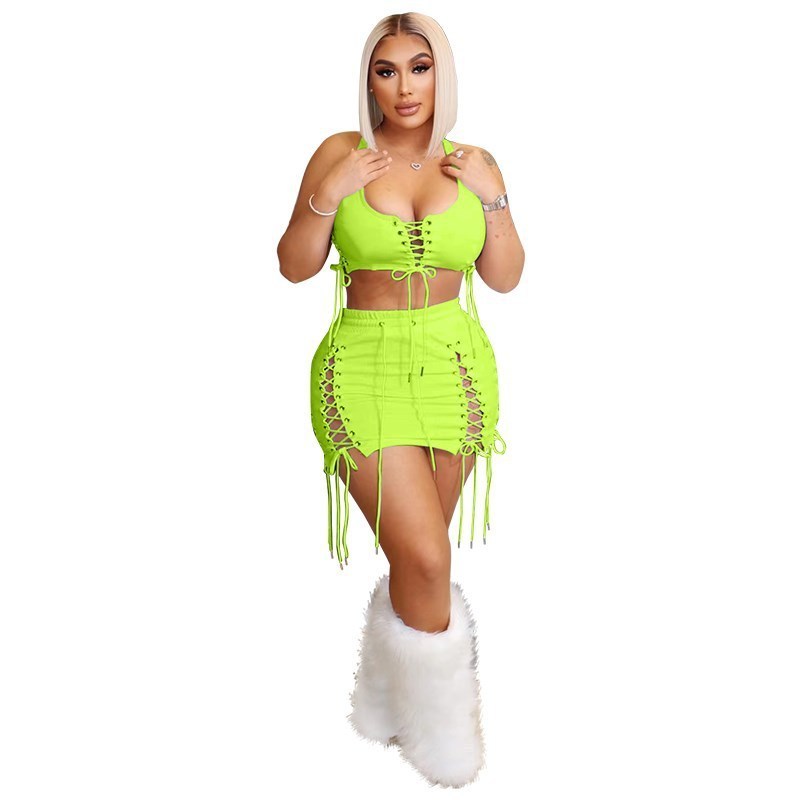 Summer Spring Clothes 2023 Two Piece Set Ladies Sexy Plus Size Dresses Women Sexy Crop Tops 2 Piece Skirt Dress Sets