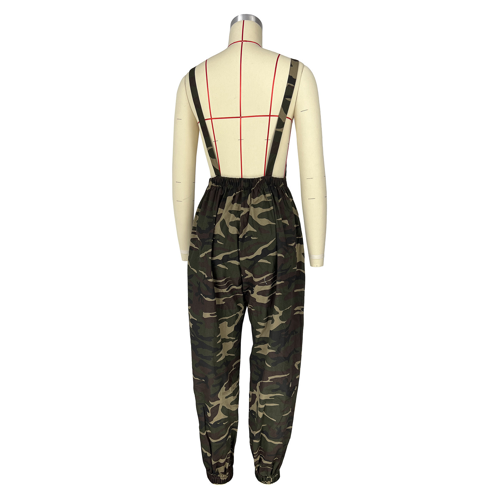 2024 Latest Hot Selling Summer Camouflage Jumpsuits One Piece Jumpsuits Women Wide Leg Overalls Loose Jumpsuit With Straps