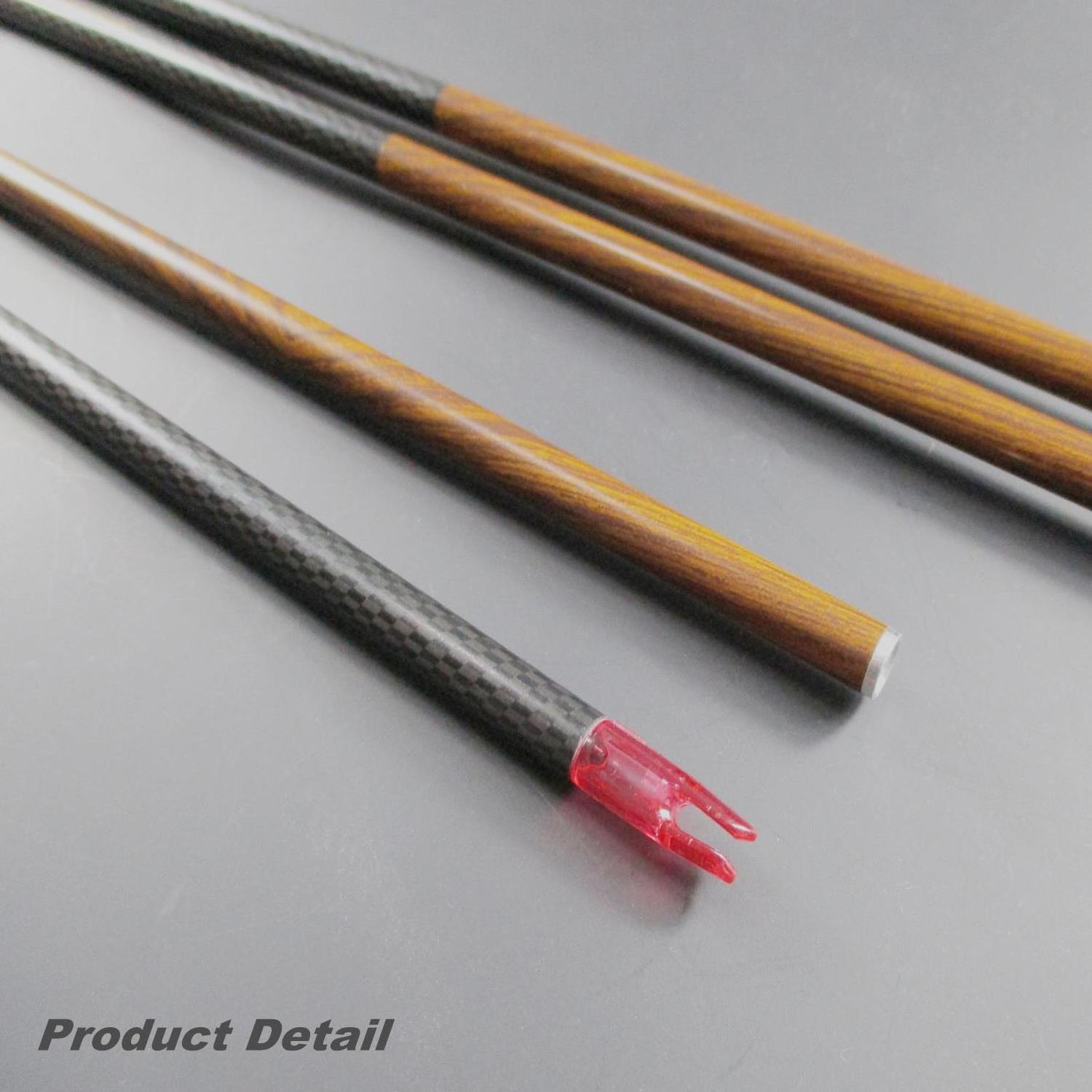 High Quality Custom Archery Pure Carbon Arrow Shaft Multiple Spine Length for Archery Hunting Compound Bow & Recurve Bow