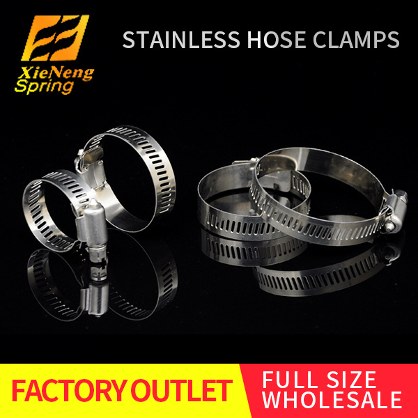 Wholesale High Quality Stainless Steel 304 Band Worm Gear  27-51Mm Hose Clamp Spring Hose Clamp