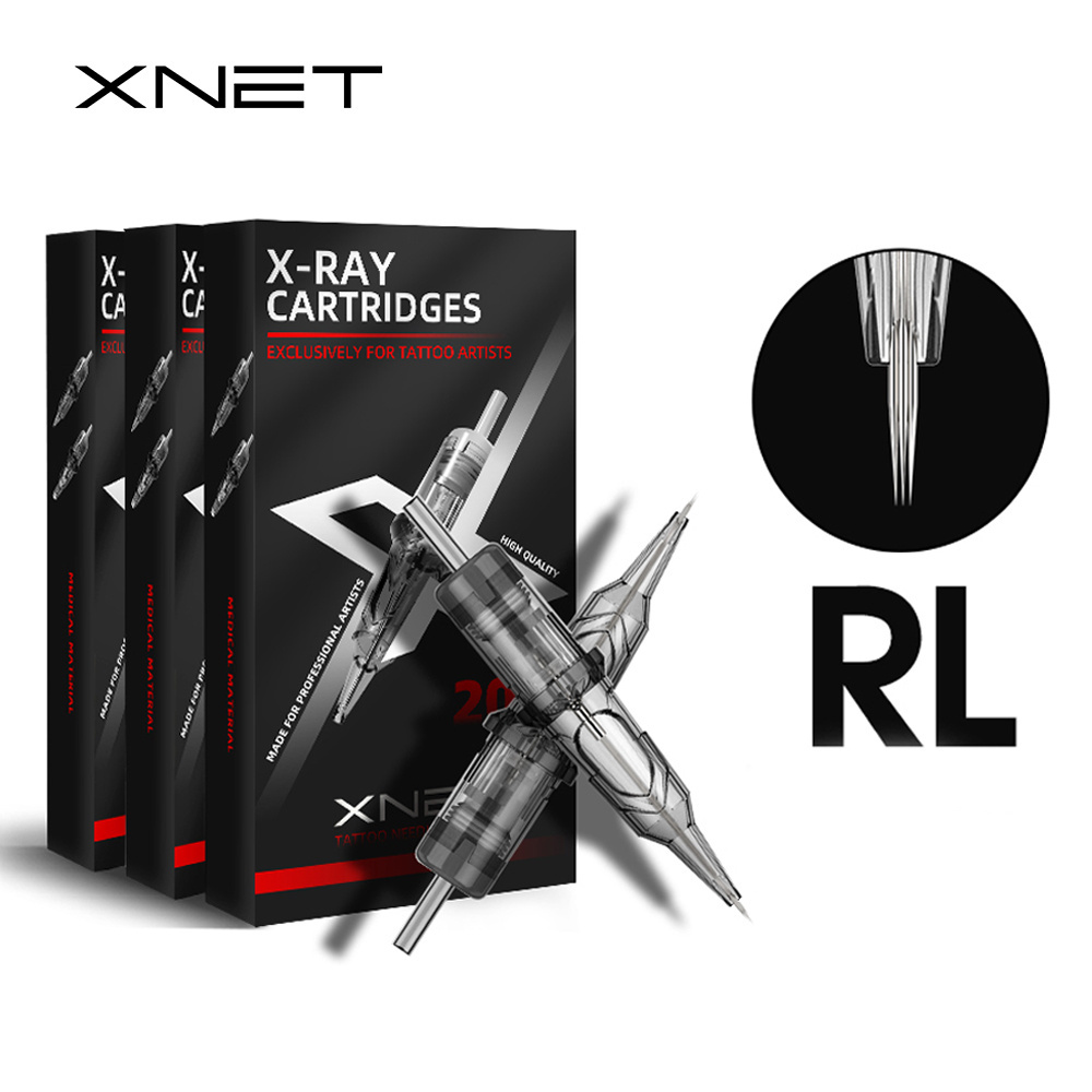 XNET X-RAY Wholesale Custom 20pcs Premium RL Round Liner Tattoo Needle Cartridges for Tattoo Artists Permanent Makeup