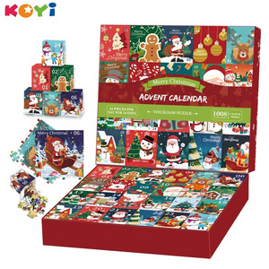 RTS Christmas Advent Calendar Box Juguete Educativo Jigsaw Puzzle 24 Days Christmas Advent Calendar 1008pcs Gift For Kids