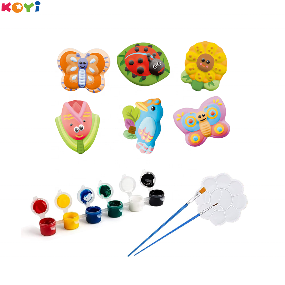 Newest Diy Educational Toy Cute Animal Princess Diy Plaster Drawing Painting Set Kids Painting kit Puzzle toy