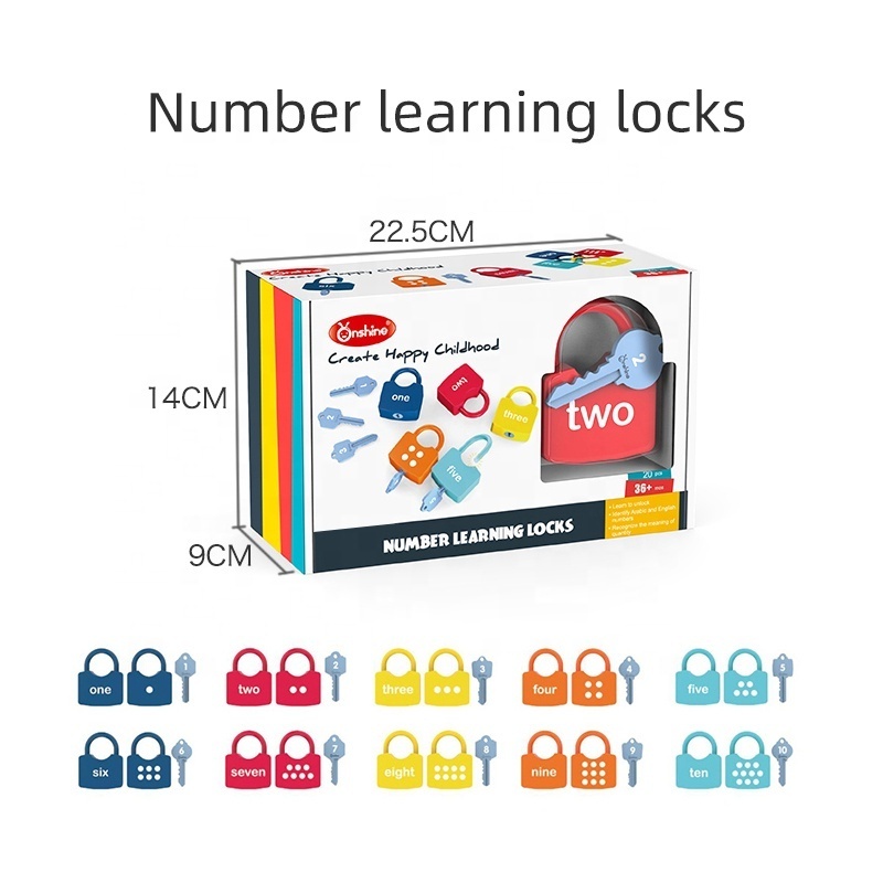 Children's Montessori  Number Learning  lock and key toys  Numbers Matching Educational Alphabet Locks Toys For Kids