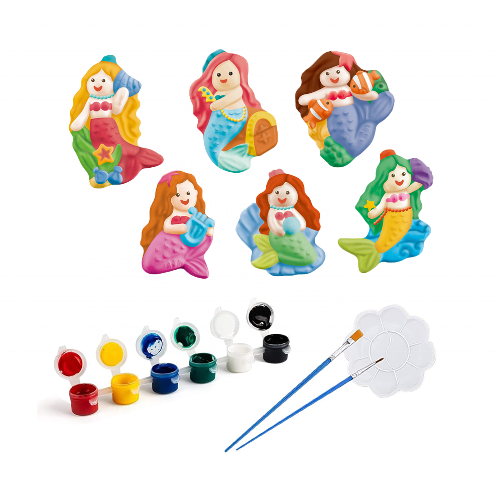 Newest Diy Educational Toy Cute Animal Princess Diy Plaster Drawing Painting Set Kids Painting kit Puzzle toy