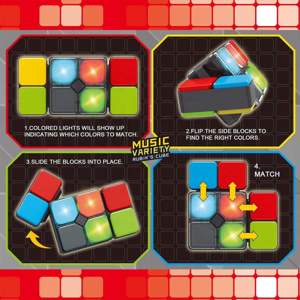 Wholesale Montessori Educational Toy Electronic Light Magic Cube Fidget Sensory Toy Puzzle Cube For kids(Batteries not include)