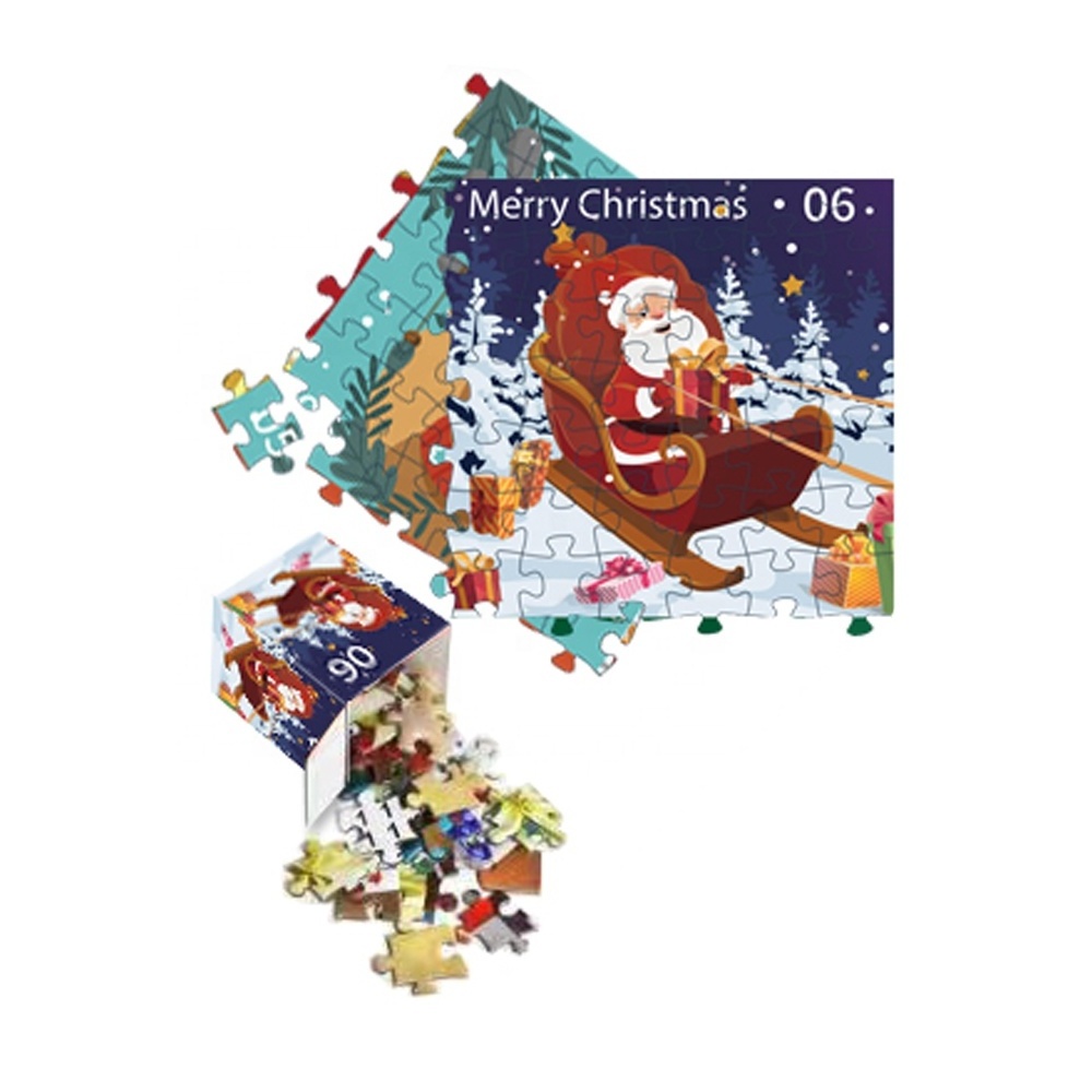 RTS Christmas Advent Calendar Box Juguete Educativo Jigsaw Puzzle 24 Days Christmas Advent Calendar 1008pcs Gift For Kids