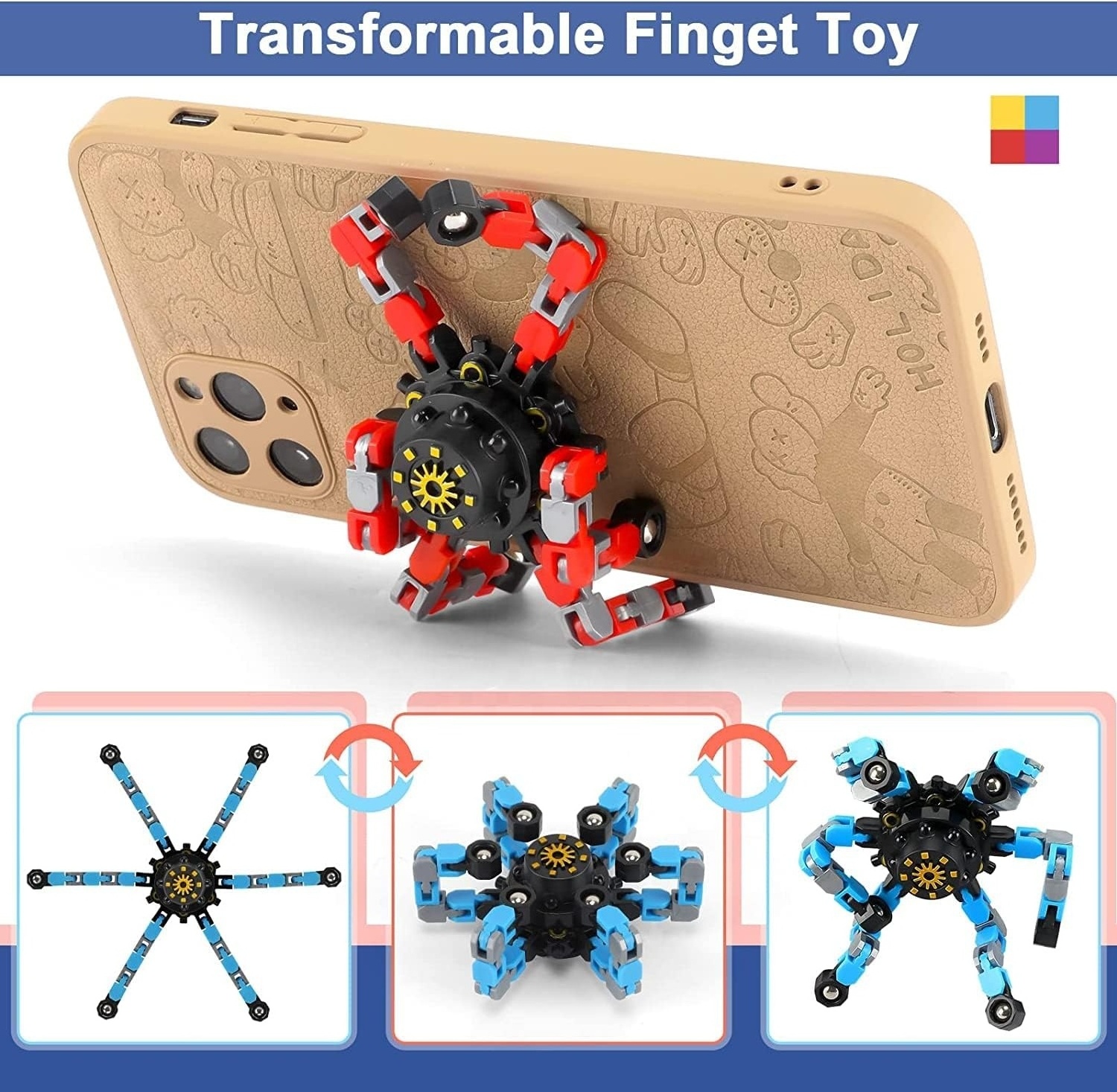 Hot Selling Fidget Toy Fidget Spinner for Adult And Kids Transforming Robot Fingertip Gyro Spinner for kids